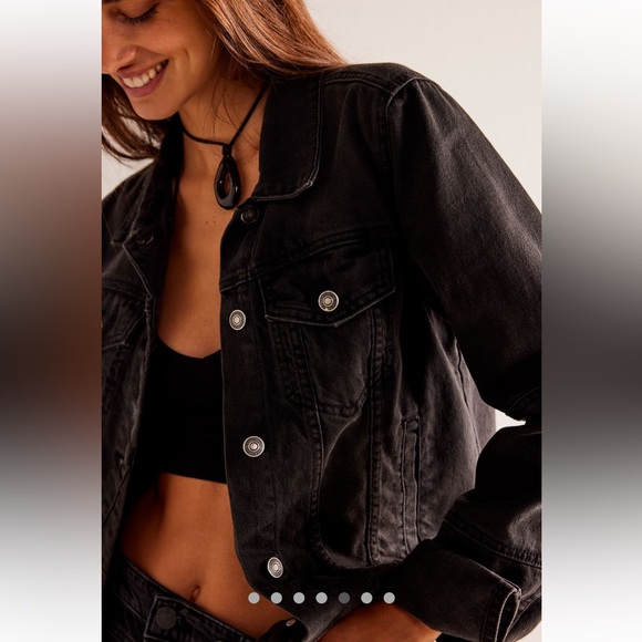 Free People Rumors Denim Jacket-Blk-XS-NWT - Picture 3 of 9